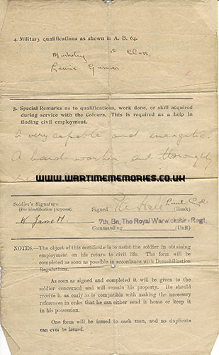 Back Page of Certificate of Employment